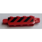 LEGO rouge Charnière Brique 1 x 4 Verrouillage Double avec Noir et rouge Danger Rayures Modèle sur Both Sides Autocollant (30387)