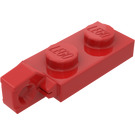 LEGO Red Hinge Plate 1 x 2 Locking with Single Finger on End Vertical without Bottom Groove (44301 / 49715)