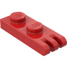 LEGO Rojo Bisagra Placa 1 x 2 con 3 Puntas y espigas sólidas