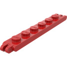 LEGO Red Hinge Plate 1 x 6 with 2 and 3 Stubs On Ends (4504)