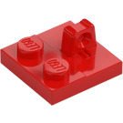 LEGO Rood Scharnier Plaat 2 x 2 met 1 Vergrendelings Finger aan Top (53968 / 92582)