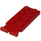 LEGO Rood Scharnier Plaat 2 x 4 met Graafbak Houder (3315)