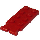 LEGO Rood Scharnier Plaat 2 x 4 met Digger Emmer Houder (3315)