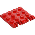 LEGO Rød Hengsel Plate 4 x 4 Låsende (44570 / 50337)