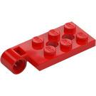 LEGO Rosso Cerniera Piastra Superiore 2 x 4 con 6 Bottoncini e 2 fori per perni (43045)