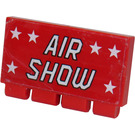 LEGO rot Scharnier Fliese 2 x 4 mit Ribs mit 'Luft SHOW' Aufkleber (2873)