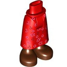 LEGO rouge Hanche avec Medium Skirt avec Fleurs (59794)