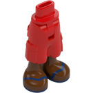 LEGO Rot Hüfte mit Shorts mit Cargo Pockets mit Dark Blau Sandals (2268)