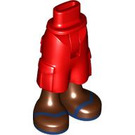 LEGO Red Hip with Shorts with Cargo Pockets with Dark Blue Sandals (2268)