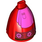 LEGO rot Hüften mit Groß Skirt mit Blumen und Pink (104972)