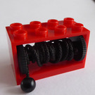LEGO Red Hose Reel 2 x 4 x 2 Holder with String with Ball