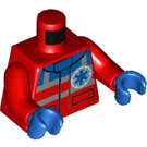 LEGO rot Hospital Pilot Minifig Torso (973 / 76382)