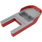LEGO Red Hull 20 x 40 x 7 with Dark Stone Gray Top (20033)
