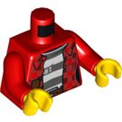 LEGO rouge Jacket avec Striped Shirt Torse (973 / 76382)
