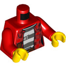 LEGO Rood Jasje met Striped Shirt Torso (973 / 76382)