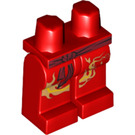 LEGO rot Kai DX Beine mit rot Gürtel / Sash und Golden Drachen Schwanz (3815 / 95393)
