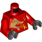 LEGO Rosso Kai DX con Drago Print Busto (973 / 76382)