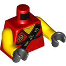 LEGO Rood Kai in Tournament Outfit zonder Sleeves Minifig Torso (973 / 76382)