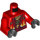 LEGO Röd Kai - Rebooted Minifigur Kropp (973 / 76382)