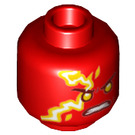 LEGO rot Kai Spinjitsu Burst Minifigure Kopf (Einbau-Vollbolzen) (3626 / 67977)