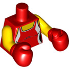 LEGO Red Kickboxer Girl Minifig Torso (973 / 97149)
