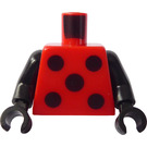 LEGO Červená Ladybird Dívka Minifigurka Trup (973)