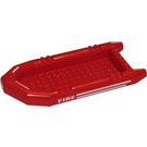 LEGO Red Large Dinghy 22 x 10 x 3 with 'FIRE' and White Stripes (both sides) Sticker (62812)