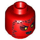 LEGO Red Lavaria Minifigure Head (Recessed Solid Stud) (3626 / 23868)