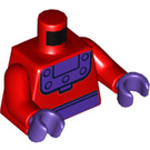 LEGO Röd Magneto med Korta ben Minifigur Kropp (973 / 76382)