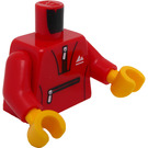 LEGO Rød Mann i Rød Tracksuit Minifigur Overkropp (973 / 76382)