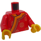 LEGO Czerwony Człowiek W Traditional Chinese Strój Minifigurka Tułów (973 / 76382)