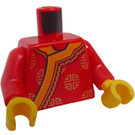 LEGO Rood Man in Traditional Chinese Outfit Minifig Torso (973 / 76382)