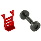 LEGO Red Minifig Hand Truck with Wheels