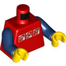 LEGO Czerwony Minifigurka Tułów Gravity Games z 3 Logos (73403 / 76382)