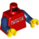 LEGO Rood Minifig Torso Gravity Games met 3 Logos (973 / 76382)