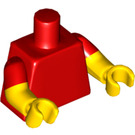 LEGO rouge Minifig Torse, Court sleeve avec Jaune Bras (973 / 16360)