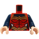 LEGO Red Minifig Torso with Dark Blue and Gold Wonder Woman Decoration (973)