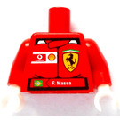 LEGO червен минифиг Торс с Ferrari Щит и F.Massa Стикер (Отпред) Vodaphone и Shell Logos Стикер (обратно) (973)