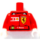 LEGO rouge Minifig Torse avec Ferrari Bouclier et F.Massa Autocollant sur De Affronter et Vodaphone et Shell Logos Autocollant sur Retour avec rouge Bras et blanc Mains (973)