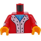 LEGO Rød Minifigur Overkropp med Pels Trim (973 / 76382)