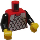 LEGO Red Minifig Torso with Knight Chain Mail (973)