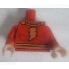 LEGO Red Minifig Torso with Muscles and Yellow Lightning Bolt (Shazam) (973)