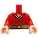 LEGO Rød Minifig Torso med Muscles og Gul Lines (Plast Mand) (973)