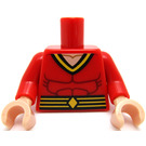 LEGO Red Minifig Torso with Muscles and Yellow Lines (Plastic Man) (973)