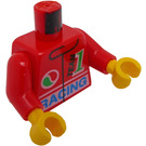 LEGO Red Minifig Torso with 'Racing Team 1' and Octan logo (973)