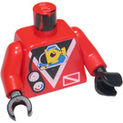 LEGO Rød Minifig Torso med Submarine og Gauges (973 / 73403)