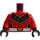 LEGO rot Minifig Torso mit Super Warrior Dekoration mit rot decorated Arme und Schwarz Hände (973)