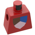 LEGO Rood Minifiguur Torso zonder armen met Classic Tri-Colored Schild (973)