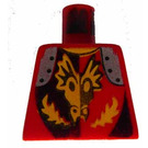 LEGO Red Minifig Torso without Arms with Dragon Knights Fire breathing Dragon Head (973)