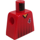 LEGO Red Minifig Torso without Arms with Football Outfit and "4" (973)